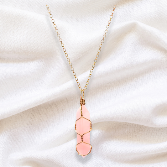 Rose Quartz Pendant Necklace – Love, Harmony, and Inner Peace