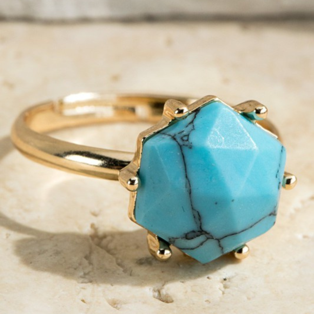 Natural Stone Adjustable Ring