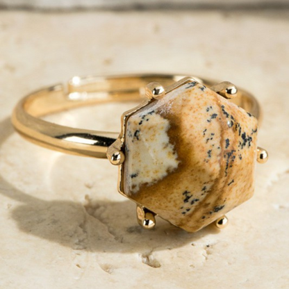 Natural Stone Adjustable Ring