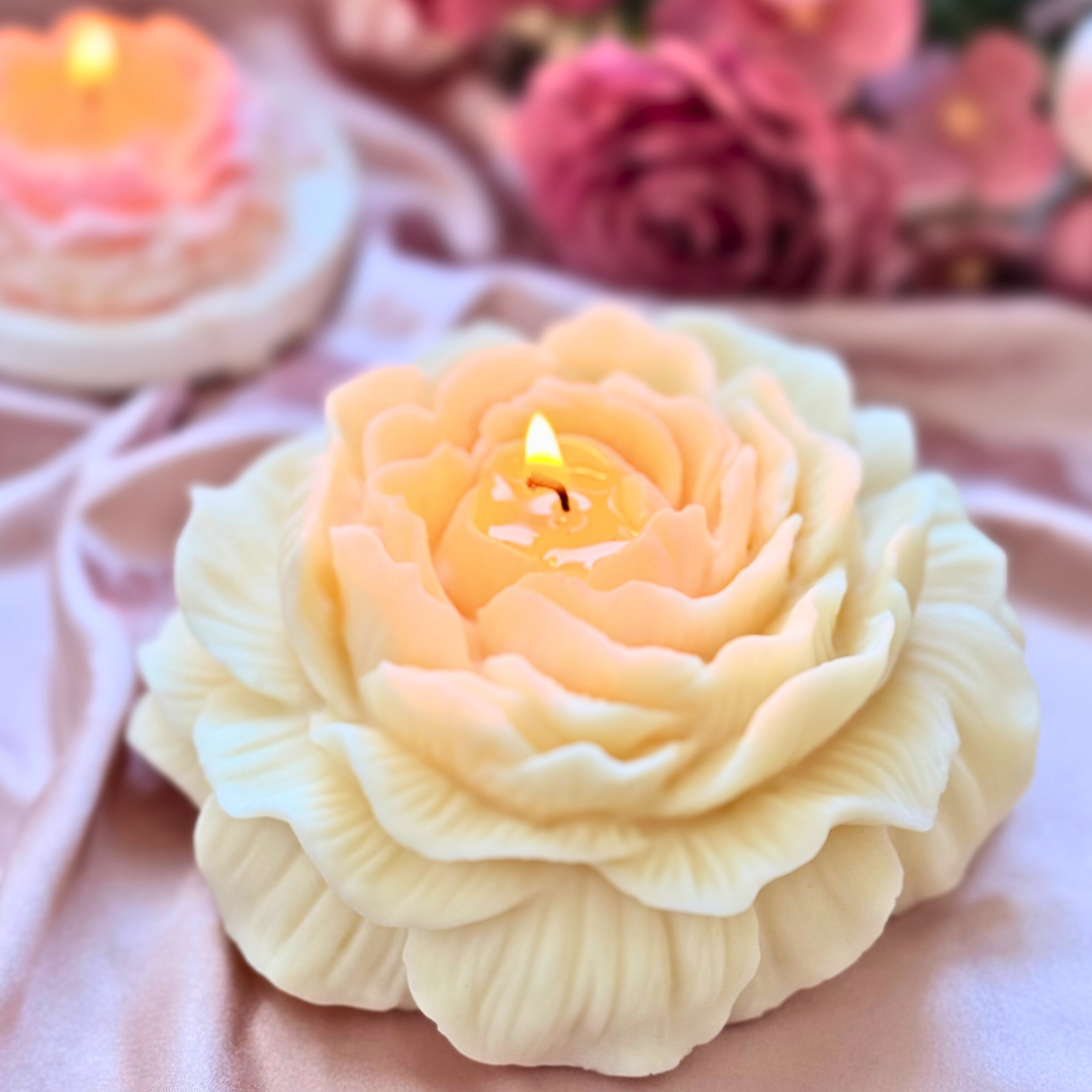 Large Peony Candle