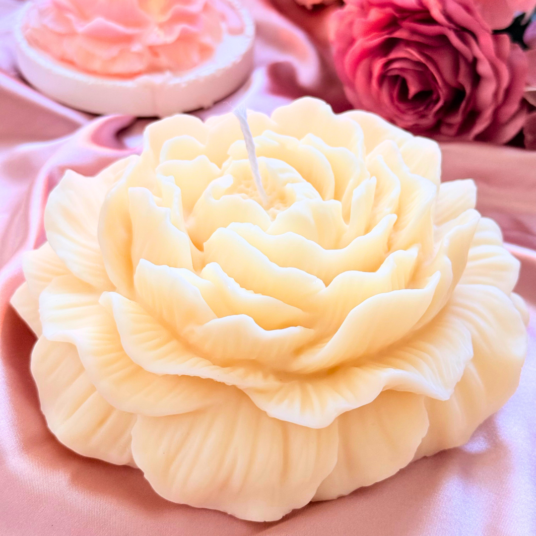 Large Peony Candle