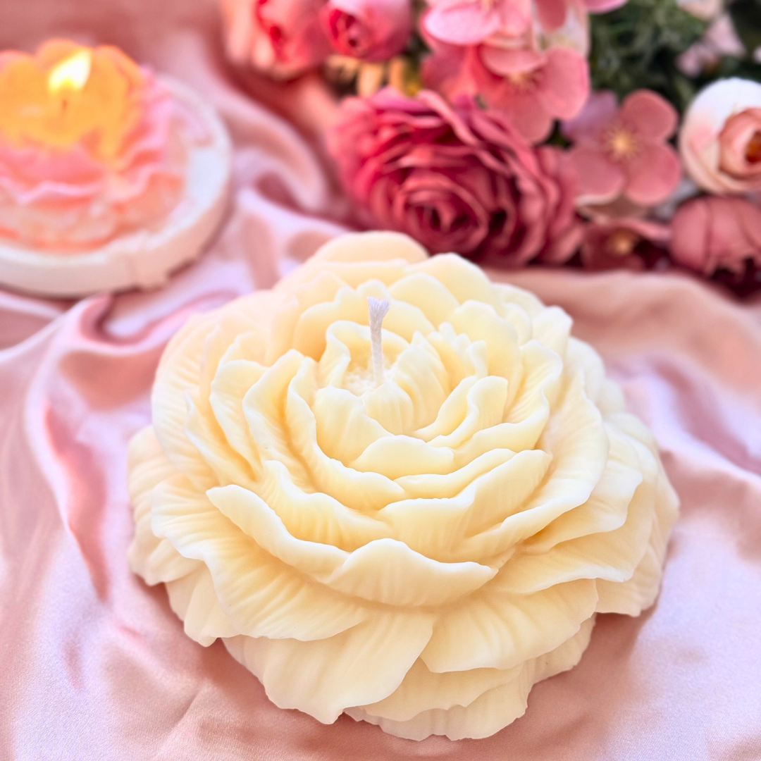 Large Peony Candle