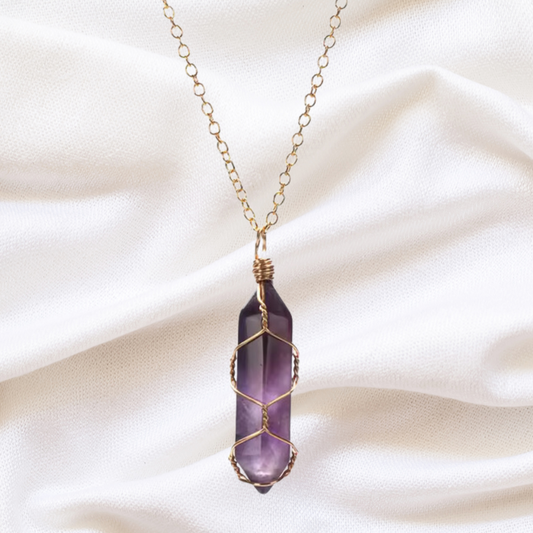 Amethyst Crystal Pendant Necklace